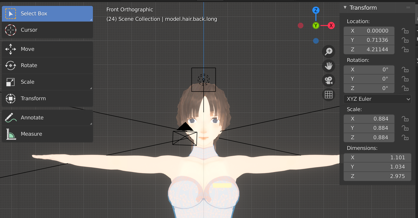 Base Female Model with Anime Face preview image 1